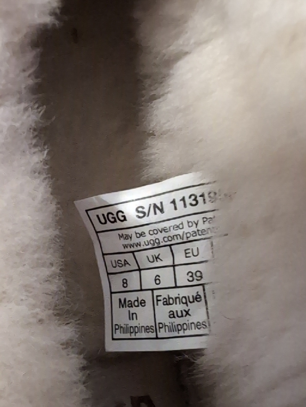 UGG Cream Shearling Slip-On Slippers with Tan Heel Tabs - Picture 4 of 7